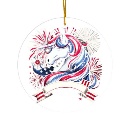 Star-Spangled Unicorn with American Pride and Ceramic Ornaments
