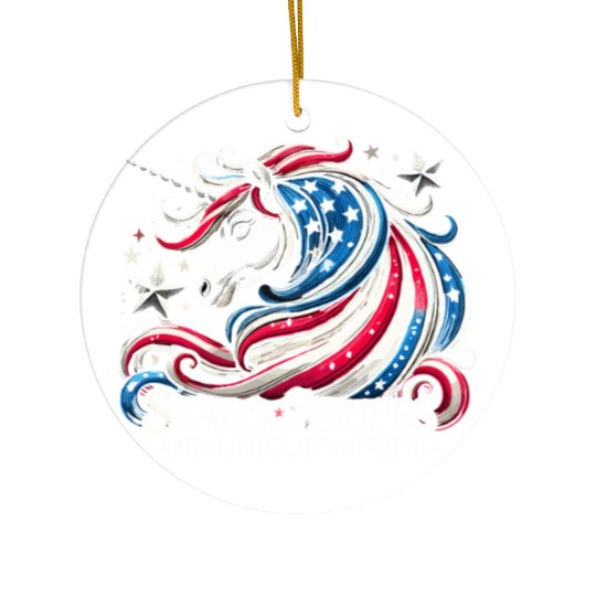 Star-Spangled Unicorn with American Pride and Ceramic Ornaments