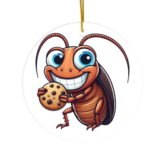 Funny cookie cockroach sweet dessert comic Ceramic Ornaments