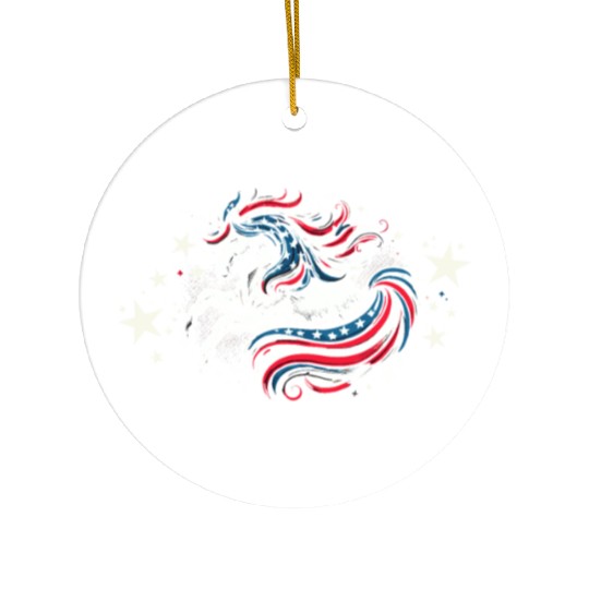 Star-Spangled Unicorn with American Pride and Ceramic Ornaments