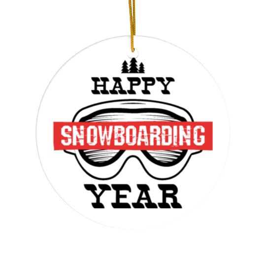 Happy Snowboarding Year Ceramic Ornaments