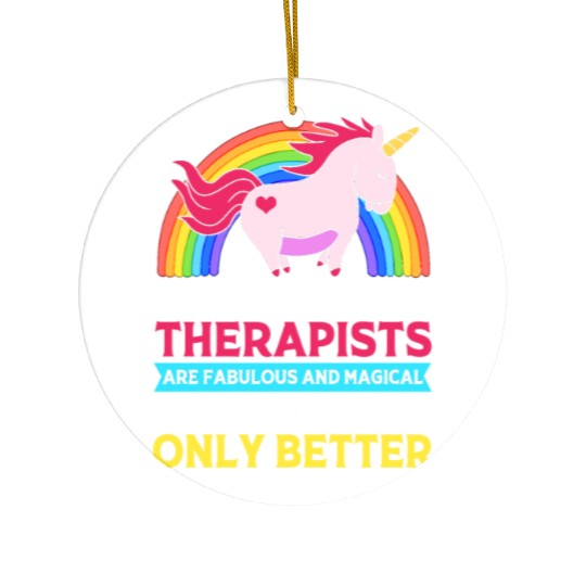 Cute Respiratory Therapist Rainbow Unicorn Ceramic Ornaments
