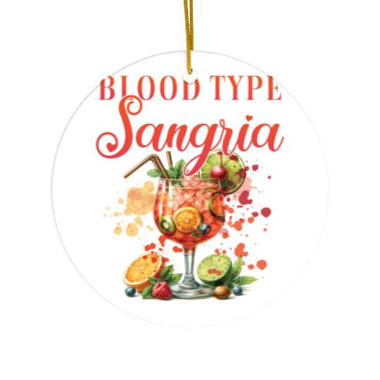 Cocktail Bartender Blood Type Sangria Ceramic Ornaments