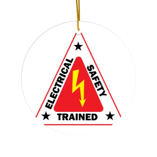 electrical Safety Trained Triangle Warning Sign Ceramic Ornaments