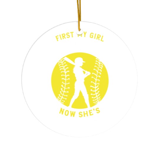 Stole Heart Softball Dad Funny Daddy Father's Day Ceramic Ornaments