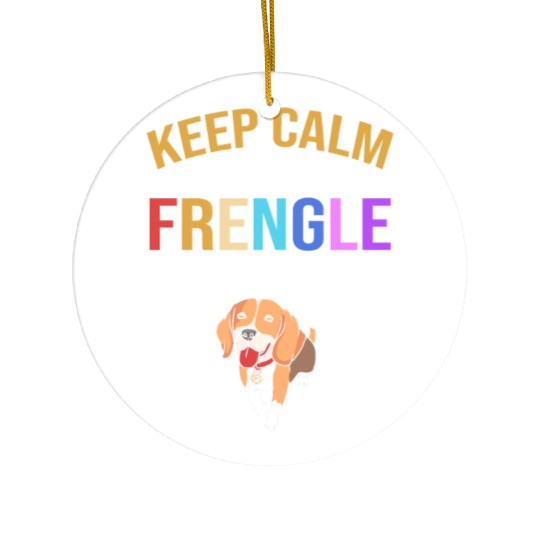 Frengle Dog Keep Calm And Let The Frengle Handle Ceramic Ornaments