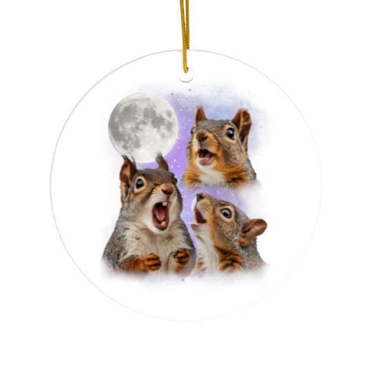Funny Squirrel Moon Space! Nerd, Geed, Science Ceramic Ornaments