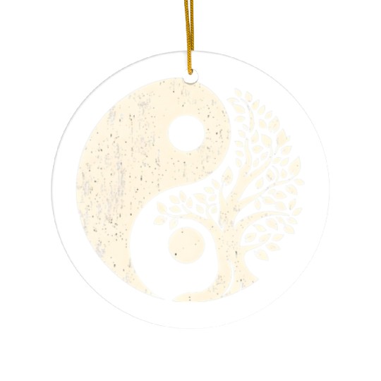 Nature's Balance: Yin Yang Tree of Life Ceramic Ornaments