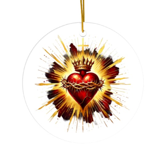 Sacred Heart Jesus Catholic Devotion Ceramic Ornaments