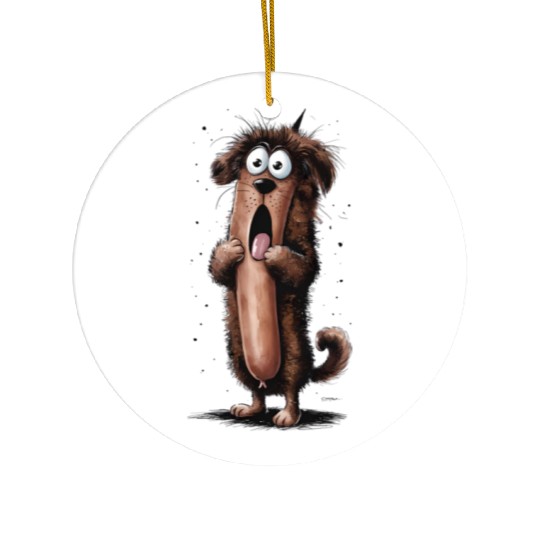 Whimsical Sausage Surprise Ceramic Ornaments