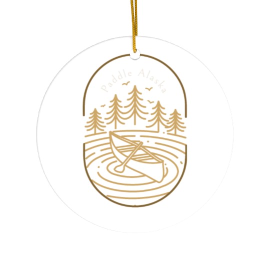 Paddle Alaska camping. Ceramic Ornaments