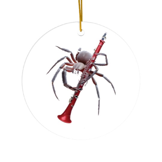 Spider Playing Clarinet Realistic Ceramic Ornaments