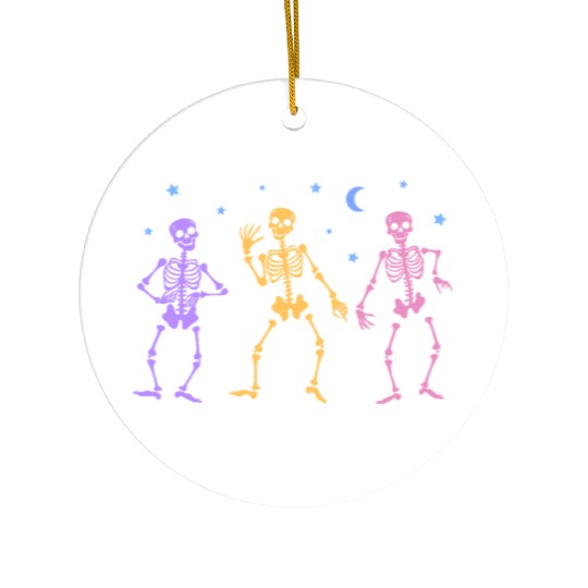 Til Death Do Us Party Halloween Dancing Skeleton Ceramic Ornaments