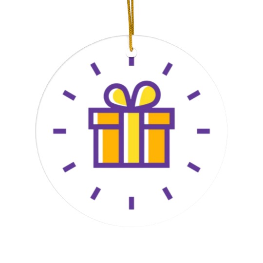 AA line icon of a gift box typically features a si Ceramic Ornaments