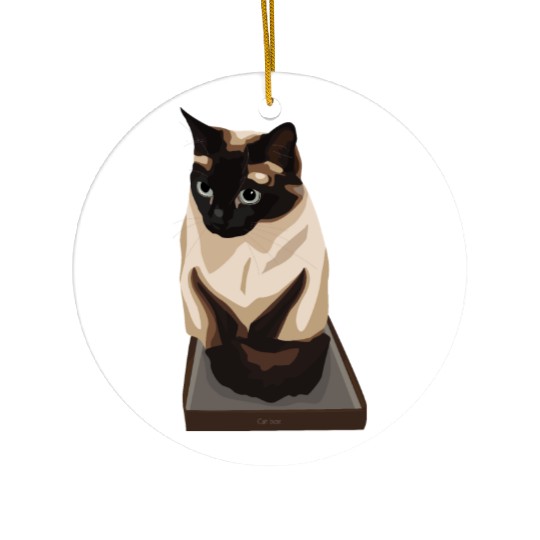 Siamese Cat in Box Ceramic Ornaments