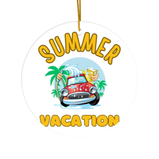 White Yellow Blue Nature Summer Vacation Ceramic Ornaments