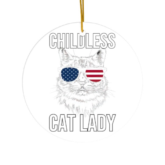 Childless Cat Lady Ceramic Ornaments