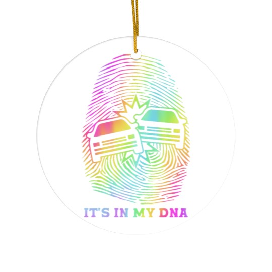 Retro Demolition Derby Finger Print It's In My DNA Ceramic Ornaments