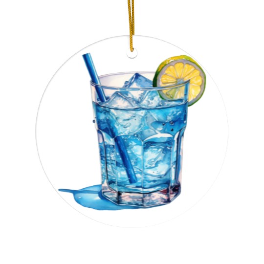 Blue Cocktail Ceramic Ornaments