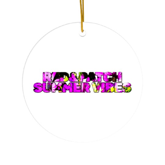 Red and Patch Summer Vibes Ceramic Ornaments