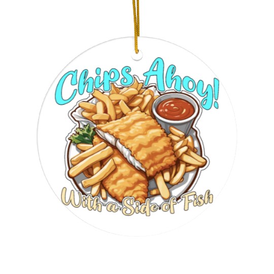 Fish And Chips Chips Ahoy With A British Cuisine Ceramic Ornaments