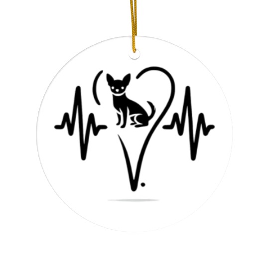 Chihuahua in a Heartbeat, Chihuahua lover Ceramic Ornaments