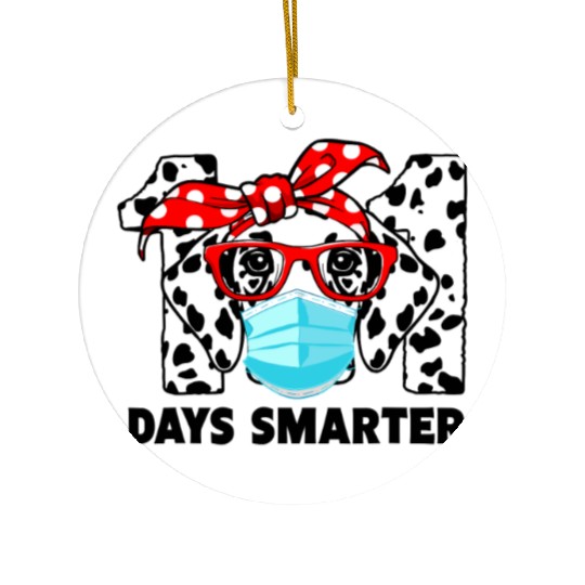 101 Days Smarter Dalmatian Dog Face Mask 100th Ceramic Ornaments