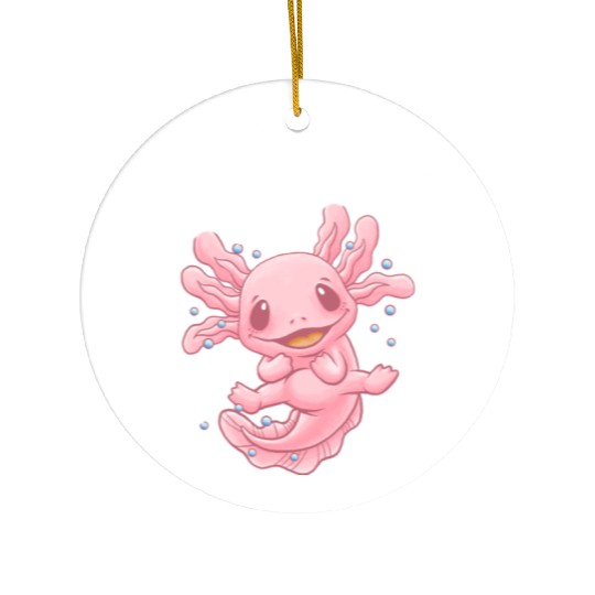 Axolotl a Day Keeps the Sad Away Funny Salamander Ceramic Ornaments