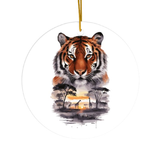 Tiger Paradise Jungle for a Tiger lovers Ceramic Ornaments