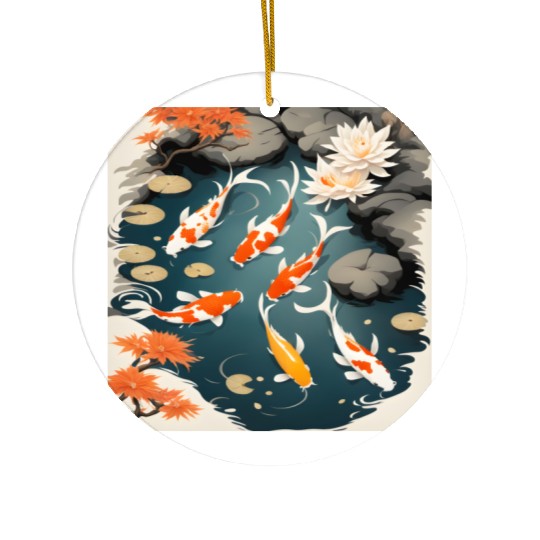Koi Pond 2 Ceramic Ornaments