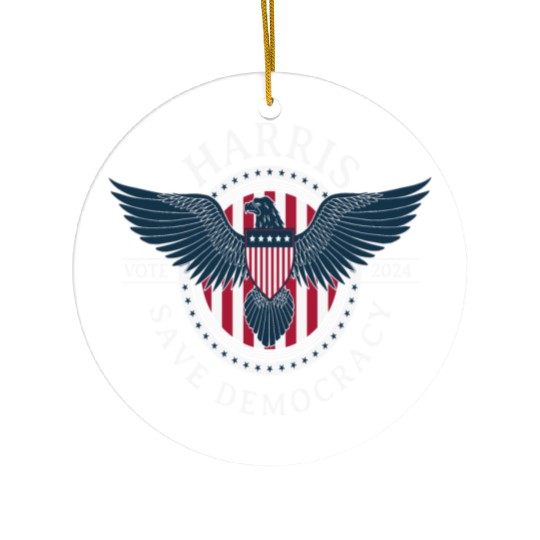 Kamala Harris Save Democracy Vote 2024 Ceramic Ornaments