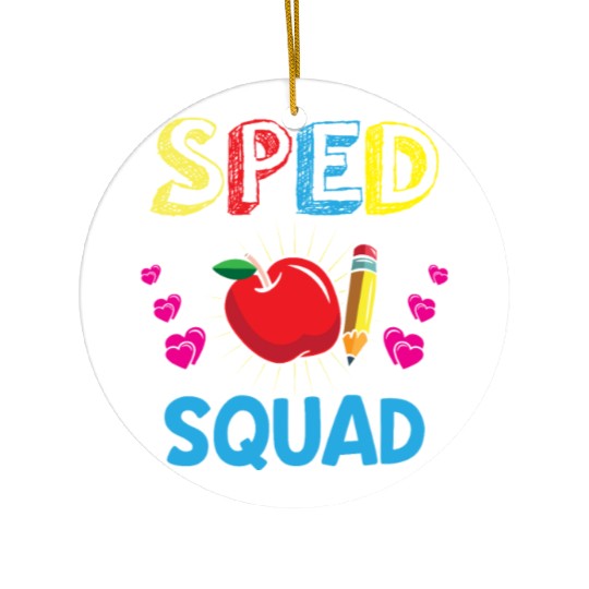 Sped Teacher special education teacher quad Ceramic Ornaments