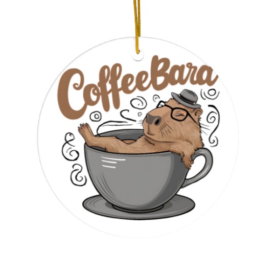 Coffeebara Capybara Coffedrinker Ceramic Ornaments