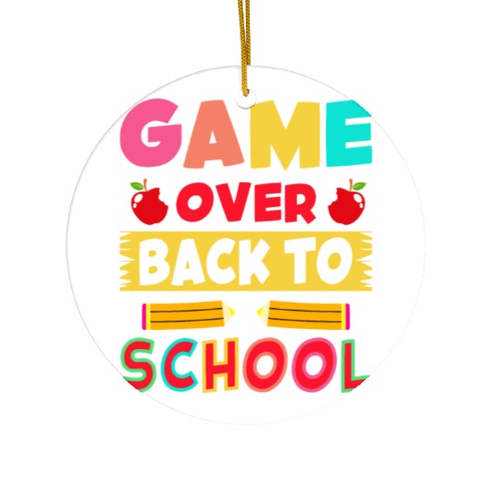 Game Over Back To School Funny Student Gamer Ceramic Ornaments