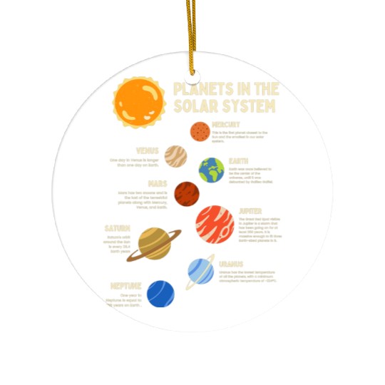 Colorful Solar System Planets Space Science Ceramic Ornaments