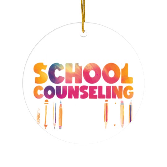 School Counselor Watercolor This Ceramic Ornaments