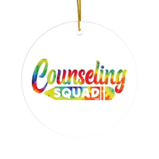 School Counselor Tie Dye Ceramic Ornaments