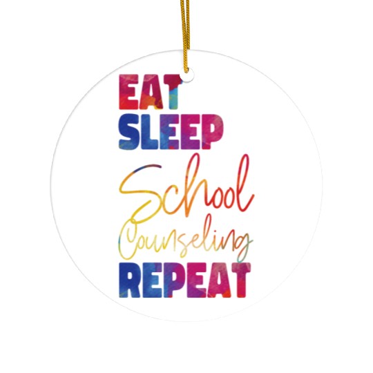 School Counselor Watercolor Eat Ceramic Ornaments
