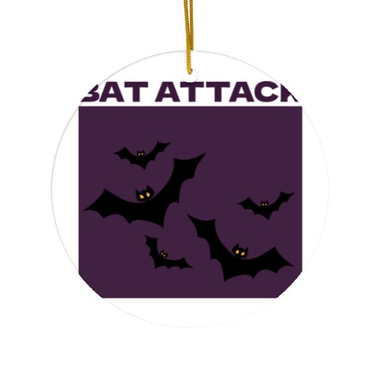 Bat Attack Spooky Halloween Ceramic Ornaments