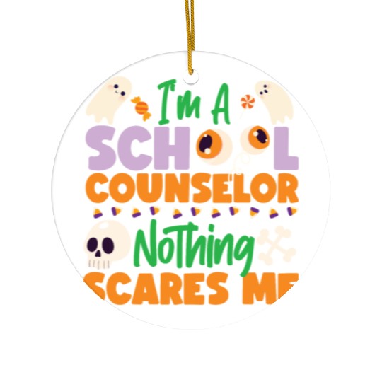 School Counselor Mom Halloween I'm Ceramic Ornaments