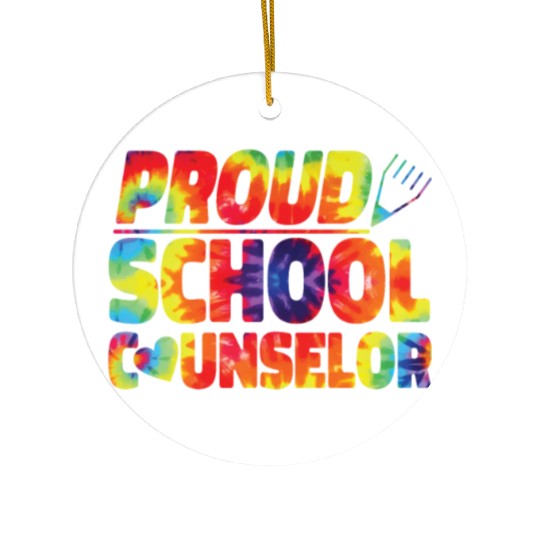 School Counselor Tie Dye Proud Ceramic Ornaments
