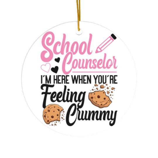 School Counselor Pun Cookie School Ceramic Ornaments