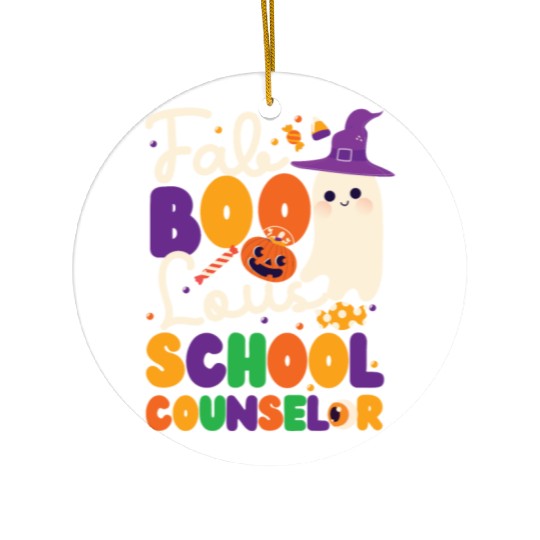 School Counselor Halloween Ghost Ceramic Ornaments