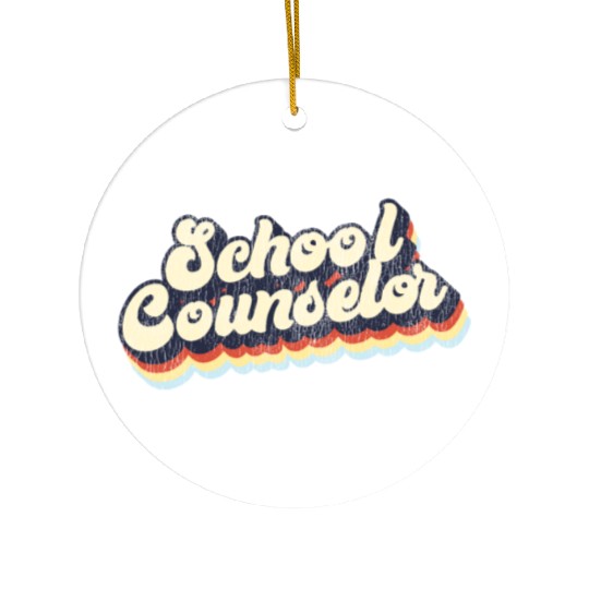 School Counselor Retro Vintage Ceramic Ornaments
