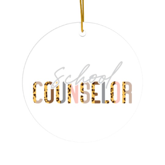 School Counselor Leopard Cheetah Ceramic Ornaments