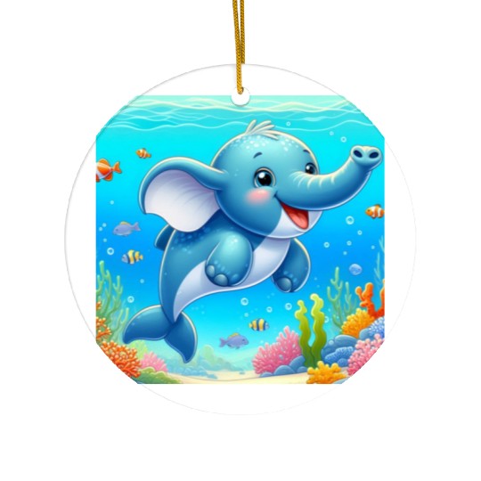 The elephant-dolphin Ceramic Ornaments