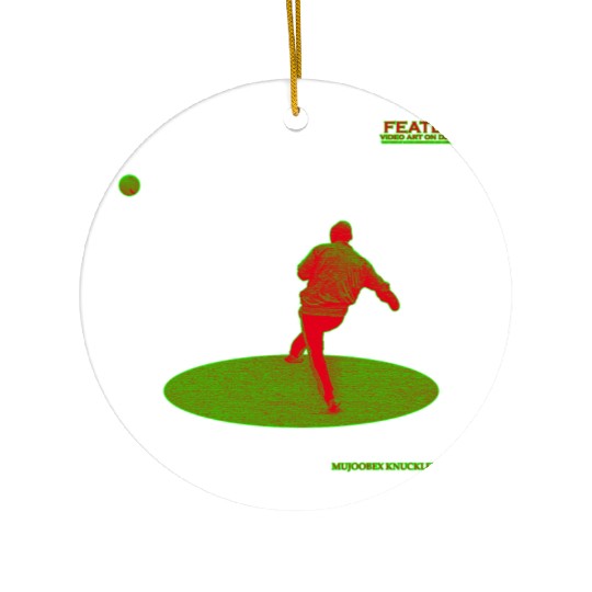 Black Light Green Knuckleball 18 Ceramic Ornaments