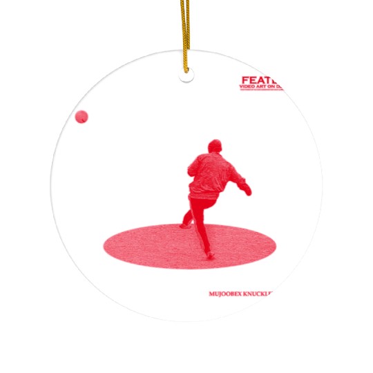 Red and Pink Knuckleball 18 Ceramic Ornaments