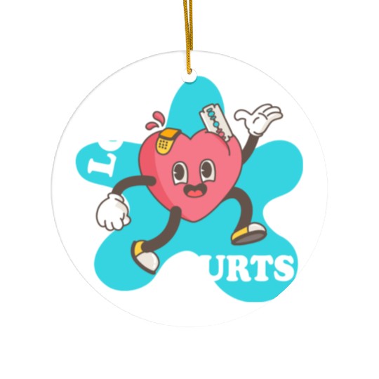 love hurts Ceramic Ornaments