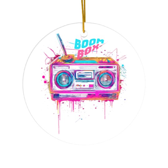 boombox 80s music Ceramic Ornaments